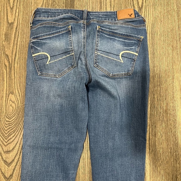 American Eagle Jeggings Jeans Pockets Super Stretch Denim Medium Wash Size 4 - Picture 11 of 11